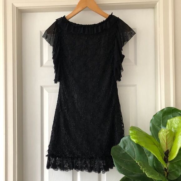 Kaylee Tankus Black Ruffle Sparkle Party Dress - Picture 3 of 6